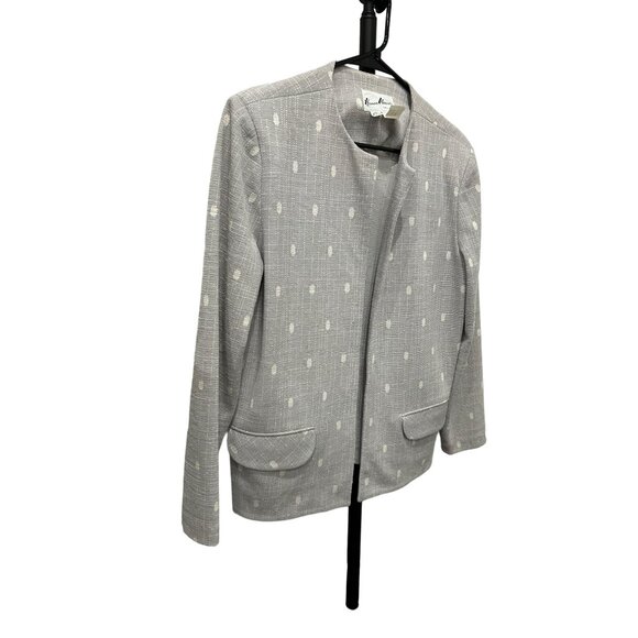 Vintage Herman Marcus Dallas Blazer Jacket Size 12 Gray Polka Dot Pattern - Picture 3 of 7